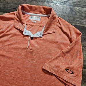 Oakley Hydrolix Coral Orange Polo Shirt, Men's XL (Fits as Large)